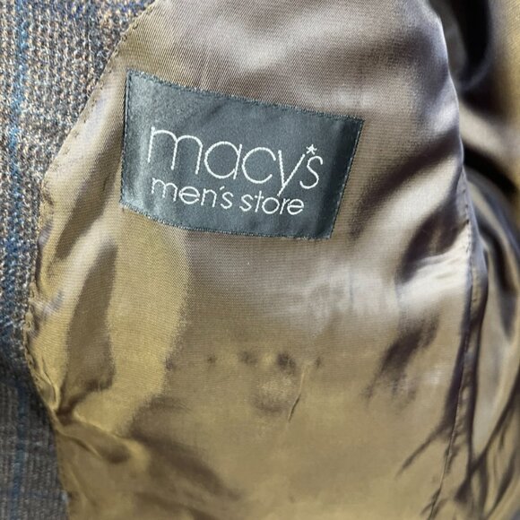 Lauren Ralph Lauren Blazer Mens 44R Brown Blue Plaid Wool Sport Coat Jacket - Picture 7 of 16